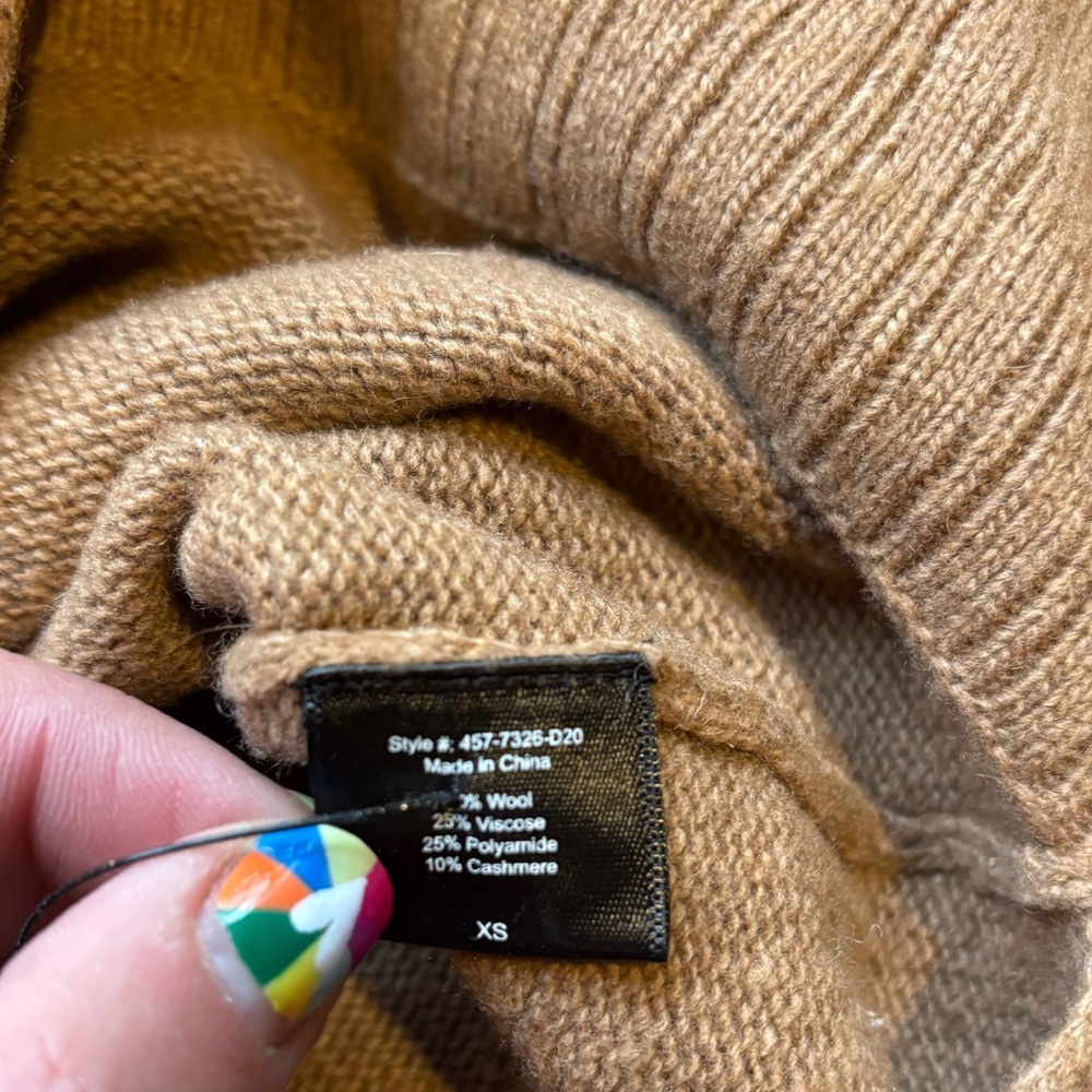Jenni Kayne Tan/Camel Wool and Cashmere Sweater Women's Size XS - Picture 3 of 8